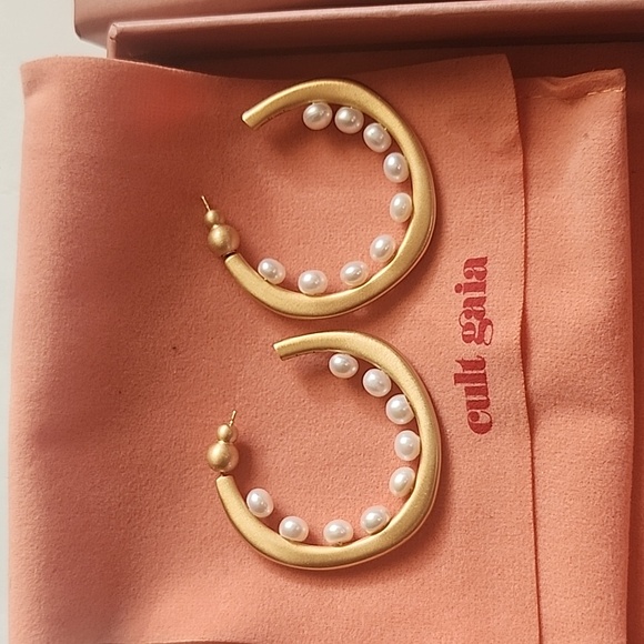 cult gaia Jewelry - Cult Gaia Pearl Hoop Earrings